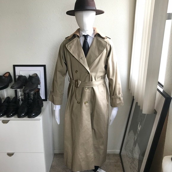 check lined trench coat
